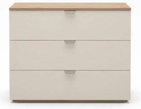Kremowo-naturalna komoda w dekorze dębu 100x80x40 cm Dennis – Marckeric