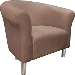 Fotel Milo tkanina Mikrofaza stylowy fotel do salonu i sypialni : Kolor nogi - Chrom, Kolor tkaniny - 3 MIKROFAZA, Wysokość nogi - 15 cm