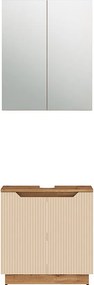 Zestaw mebli łazienkowych dąb/kaszmir w paski 59.8x32x62.1 lotta