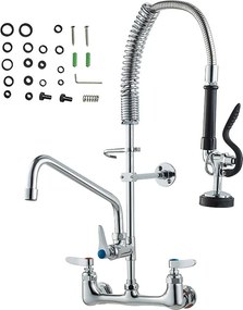 Bateria Kuchenna, SucceBuy Komercyjna Bateria Ścienna - Ze Spryskiwaczem do Płukania, 63.5 cm