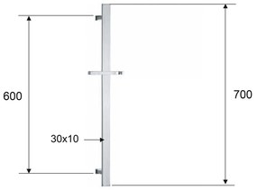 Ścienny drążek prysznicowy na słuchawkę z mosiądzu w kolorze matowej czerni z suwakiem 70 cm – Sapho