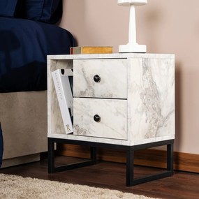 Stolik nocny Glimmer Fressia Marble Black