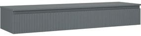 Mexen Rivel szafka łazienkowa podumywalkowa 160 cm z blatem, 1 szuflada, ryflowana , grafit mat - 91A20-16023-1-BFC66
