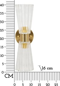 Szklany kinkiet w kolorze złota Prague – Mauro Ferretti