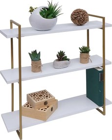 Półka ścienna MCW-K78,  biały, metal złoty