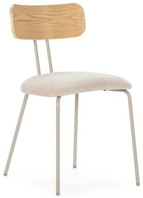 Beżowe/w naturalnym kolorze tapicerowane krzesło Olimpia – MOME