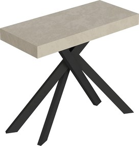 Saki Mały rozkładany stolik konsolowy z kaszmiru 90x40/196 cm z nogami w kolorze antracytowym