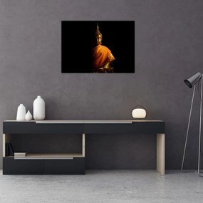 Obraz na szkle - Posąg Złotego Buddy (70x50 cm)