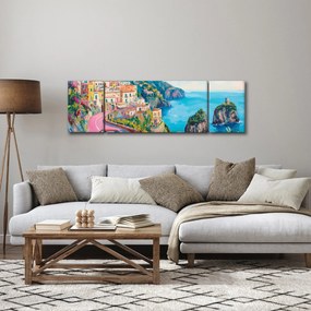 Obraz - Różowa droga przy wybrzeżu (170x50 cm)