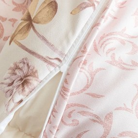 PrzytulneMieszkanie.pl PrzytulneMieszkanie.pl Pościel z mikroflanelu z mikrofibry BOTANIQUE beżowo-różowa Rozmiar pościeli: 70 x 90 cm | 140 x 200 cm