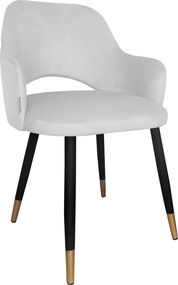 Krzesło Milano tkanina Welur noga metalowa elegancki komfort wnętrza : Kolor nogi - Czarno-złota stożek, Kolor tkaniny - VELVET - MG39, Typ siedziska - Siedzisko stałe