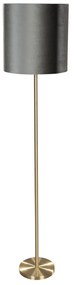 Lampa podłogowa mosiężna z welurowym abażurem zielonym 40cm - Simplo