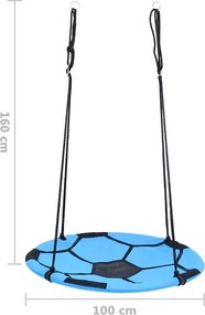 Niebieska huśtawka bocianie gniazdo z wzorem piłki F6-B66