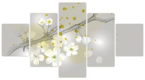Obraz kwitnącej gałązki (125x70 cm)