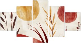 Obraz - Rośliny i okręgi (125x70 cm)