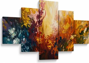 Obraz - Abstrakcyjny obraz kwiatów (125x70 cm)