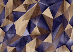 Obraz na szkle - 3D drewniane trójkąty (70x50 cm)