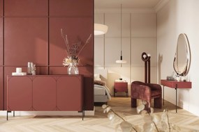 Szafka nocna z dwoma szufladami Sonatia na metalowych nogach 45 cm - burgund