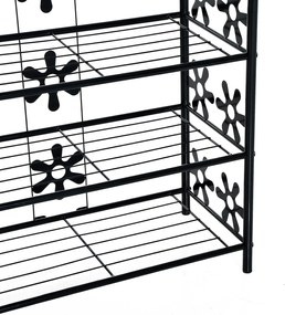 HOMCOM Szafka regał półki metalowa Czarna elegancja Idealna na rośliny 59.5x30x92cm | Aosom PL