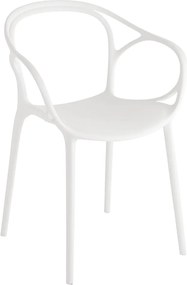 Zestaw 2 nowoczesnych białych krzeseł do jadalni „Mistral” polipropylen wszechstronny cm 57x55 80h