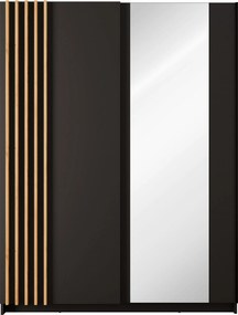 Szafa Przesuwna RANOR 150,6 cm z Lustrem Szafa Dwudrzwiowa, Dab artisan