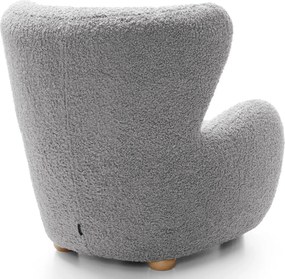 Szary fotel baranek w stylu skandynawskim F8-K85