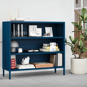 Niski regał metalowy granatowy Modern LUCA, 1000 x 900 x 350 mm