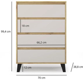 Skandynawska komoda na ubrania dąb artisan + kaszmir Z3-A25