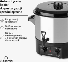 Klarstein Biggie Stal nierdzewna 16L Garnek do pasteryzacji Srebrny