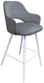 Hoker Milano krzesło barowe tkanina Welur podstawa metalowa