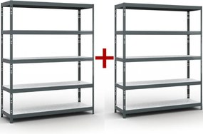 Regał półkowy 1+1 GRATIS, 1966x1600x500 mm, nośność 350 kg