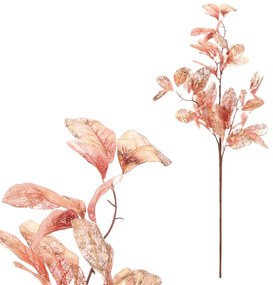 Zestaw świątecznych gałązek ze złoconymi liśćmi, 2 szt., różowy, 85 cm