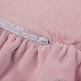 Mata do zabawy 100cm dla dziecka okrągła z falbanką, welurowa, jasnoróżowa - meowbaby®