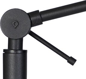 Nowoczesna lampa podłogowa czarna z złotym kloszem 50 cm - Editor