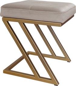 Pufa ZETA tkanina Welur loft ławka podnóżek metal : Kolor Stelaża - Złoty, Kolor tkaniny - VELVET - MG09, Typ tkaniny - Velvet