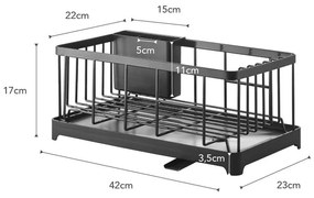 Czarny ociekacz do naczyń YAMAZAKI Tower Wire