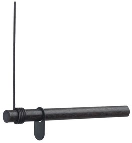 Czarny wieszak ścienny z litego drewna dębowego 50 cm Swing – LIND DNA