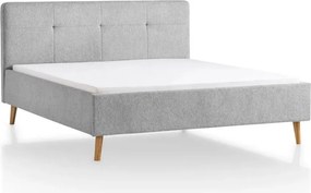 Jasnoszare tapicerowane łóżko dwuosobowe bez stelaża 180x200 cm Smart – Meise Möbel