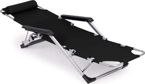 Składany leżak ogrodowy z regulacją Santora 010, czarny