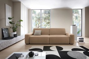 Masseno Sofa VEO z funkcją spania i pojemnikiem na pościel, Rozkładana sofa - Brązowy, RAVEN 38