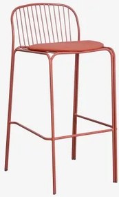Pack 2 Wysokich Stołków Ogrodowych Z Stali Anerina Terracota & ↑75 Cm & Terracota - Sklum