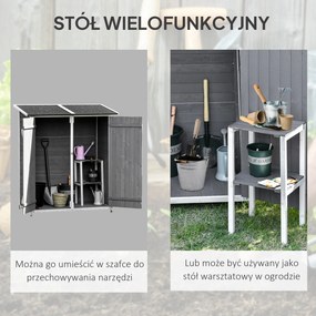 Outsunny szafka ogrodowa drewniana szopa na narzędzia z asfaltowym dachem zielono szara | Aosom PL