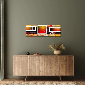Obraz - Abstrakcja (z zegarem) (90x30 cm)