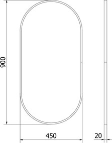 Mexen Loft lustro łazienkowe owalne 90 x 45 cm, rama złota - 9851-090-045-000-50