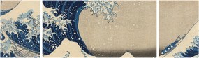 Obraz - Katsushika Hokusai, Under the Wave off Kanagawa, reprodukcje (170x50 cm)