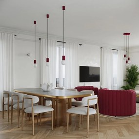 Bordowa lampa wisząca ze szklanym kloszem ø 25 cm Orbital – Nice Lamps