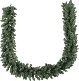 HOMCOM 2,7 m sztuczna girlanda świąteczna dekoracja z 216 zakończeniami, na schody i kominek, zielona | Aosom PL