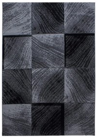 Dywan nowoczesny Plus Kwadraty szaro-czarny 240 cm x 340 cm