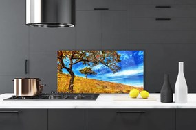 Szkło Ozdobne do Kuchni Samotne Drzewo na Horyzoncie