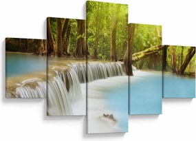 Obraz wodospadu Huai Mae Kamin w lesie (125x70 cm)